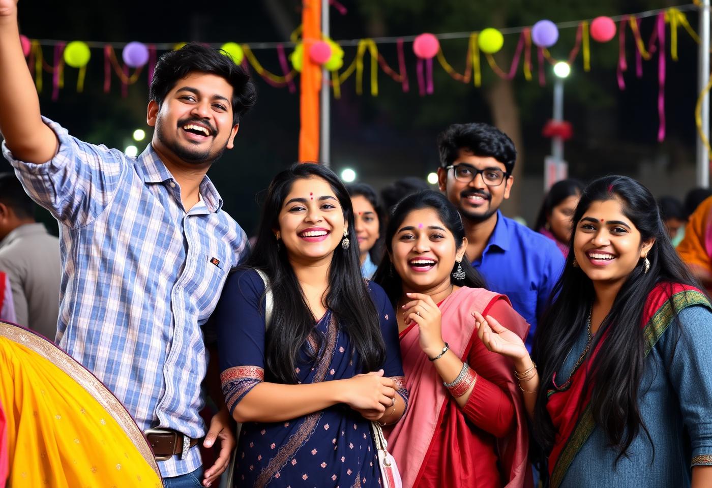 Students at a campus festival